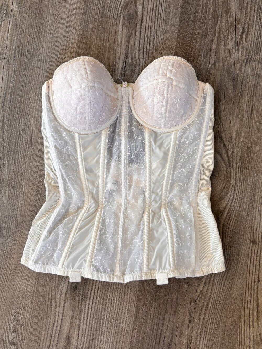 Vintage Helene White Low Back Bustier
